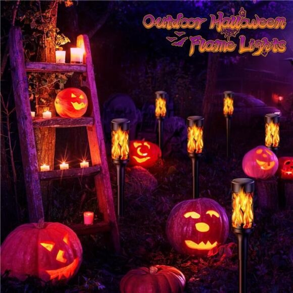 8 Pack Solar Outdoor Lights, Extra-Bright Solar Torch Lights - Picture 6 of 7